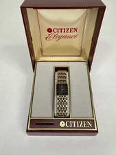 Citizen Elegance Gold Tone Watch 5420-F41892 Y Japan Black Roman Dial w/ Box