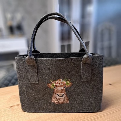 GILDE Filztasche mit Kuhmotiv ''Adelheid''
