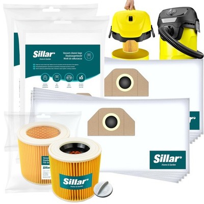 Set für Kärcher Staubsauger 10x Staubsaugerbeutel 1x Filter Serie A K MV Sillar