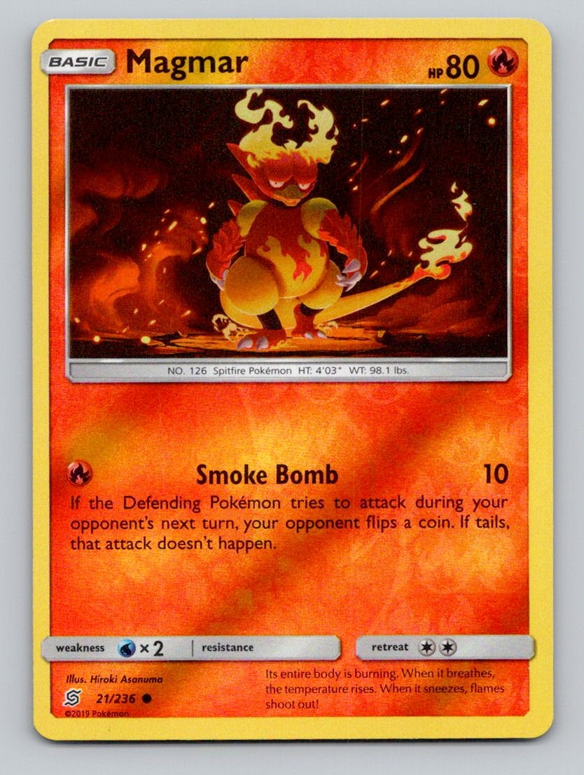 Magmar 21/236 Common Unified Minds Pokemon Reverse Holo Near Mint