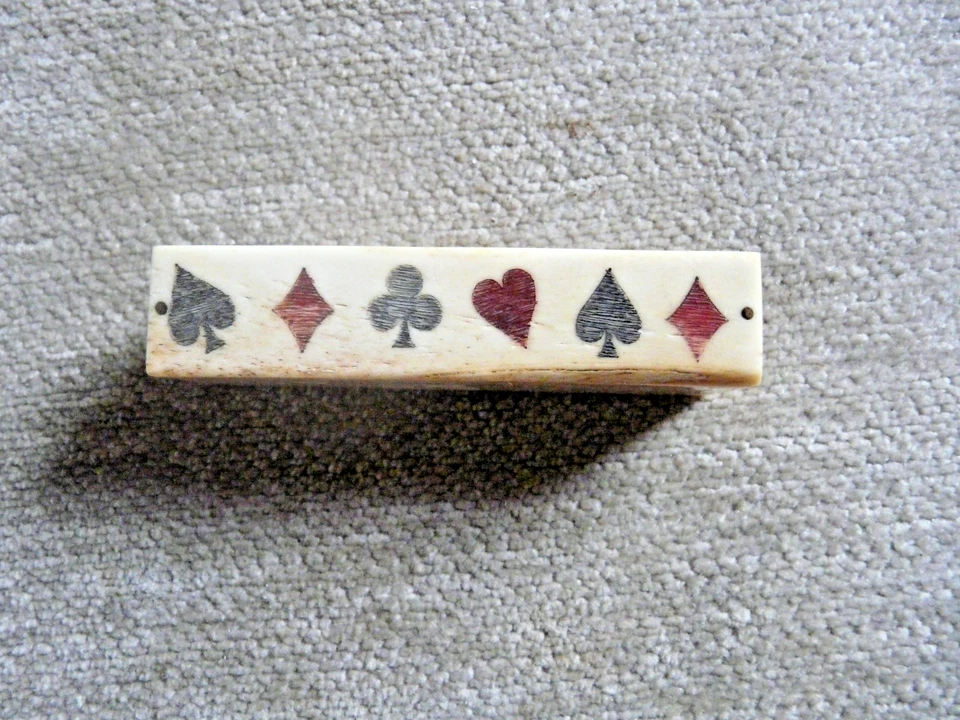 ANCIEN JEU DE DOMININOS EN OS-SCRIMSHAW-TRAVAIL PONTON-MARIN-ART POPULAIRE-XIXé - Photo 3/4