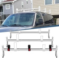 Van Roof Rack 3 Bar Set White Van Roof Ladder Rack Adjustable Length 41.5- Van Roof Rack 3 Bar Set White Van Roof Ladder Rack Adjustable Length 41.5-
