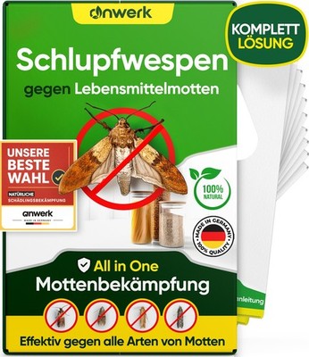 anwerk  Schlupfwespen gegen Lebensmittelmotten 1 bis 25 Karten x 4 Lieferungen
