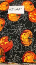 HALLOWEEN JACK-O'-LANTERN SPIDER WEB COTTON FABRIC MATERIAL 42 X 48