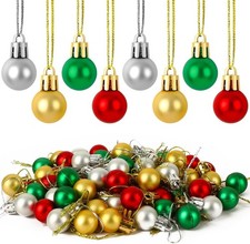 60PCS Christmas Mini Balls Ornaments Miniature Xmas Tree Hanging Decorations Sma