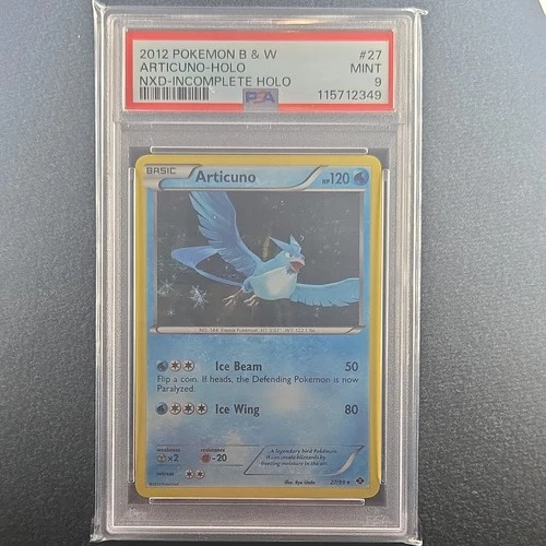 Pokemon 2012 Articuno 27/99 Next Destinies Incomplete Holo Error PSA 9