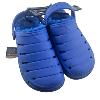 Rugged Shark Brand New Royal Blue Sherpa Lined Comfort EVA Clog Big Kids Size 2
