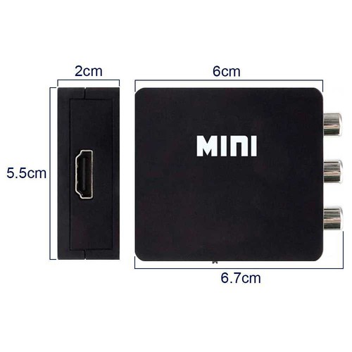 Adattatore Interfaccia AV a HDMI Audio Video Composito RCA 1080p Nero per DVD TV - Zdjęcie 5 z 6