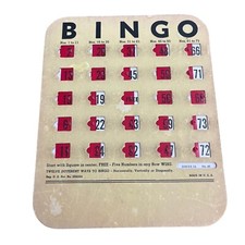 Vintage BINGO Cards With Red Shutter Number Cover Lot Of 16