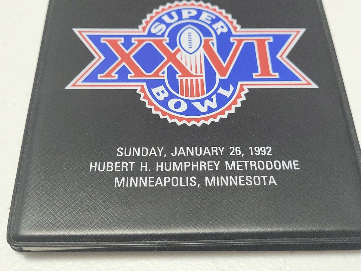 レトロノートNFL Vintage 1992 Super Bowl XXVI NFL Football Notepad & Holder