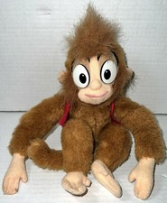VTG Disney Aladdin Abu Monkey Vest Hat 10" Plush Stuffed Animal Doll Toy Mattel