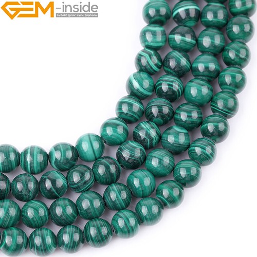 Pietra malachite verde naturale grado A perline sfuse per fare gioielli filo 15" - Foto 29 di 70