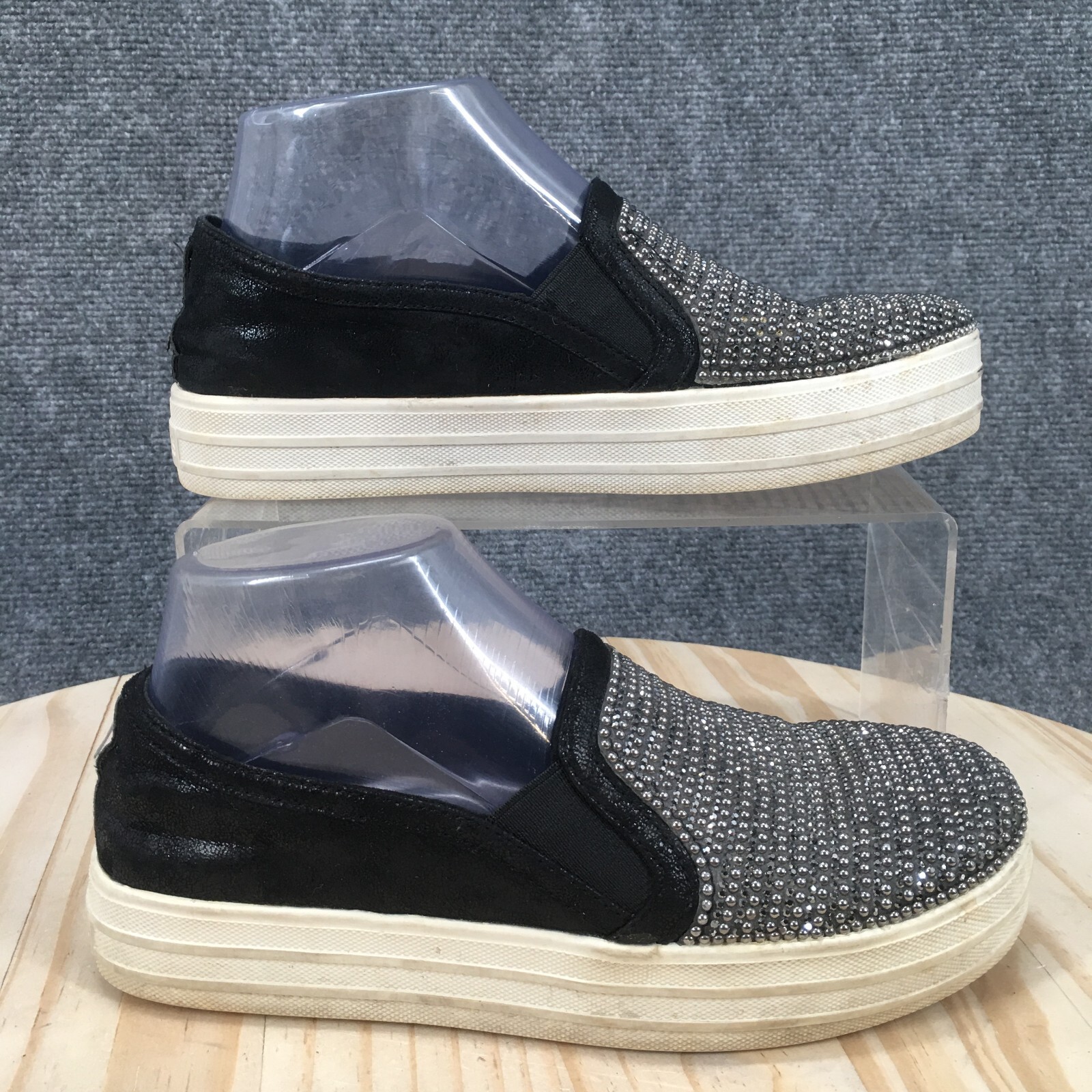 Skechers Shoes Womens Double Up Shiny Dancer Slip On Black