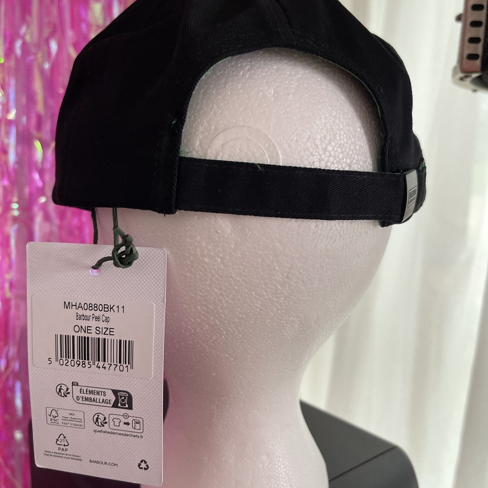 Barbour Exclusive to ASOS Baseball Cap Black With Pink Logo. Brand New