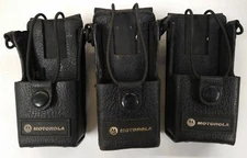 MOTOROLA TWO-WAY RADIO LEATHER CARRY CASES (LOT OF 3)