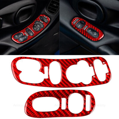 15×Red Carbon Fiber Interior Full Set Decorative Trim For Ford Mustang 15×Red Carbon Fiber Interior Full Set Decorative Trim For Ford Mustang