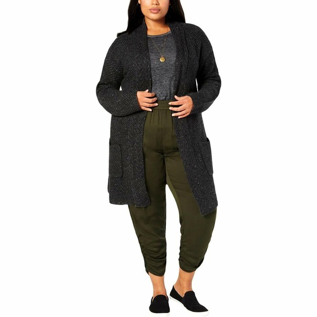 black textured cardigan