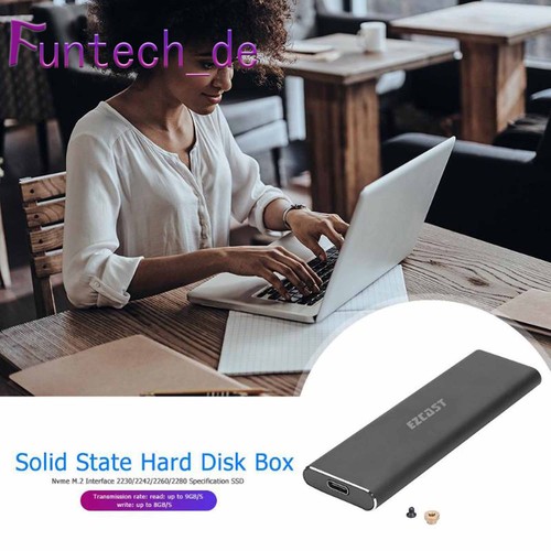 M2 SSD Hard Case NVME PCIe Enclosure M.2 to USB Type C 3.1 GEN2 M Key Adapter L4 - Bild 3 von 21