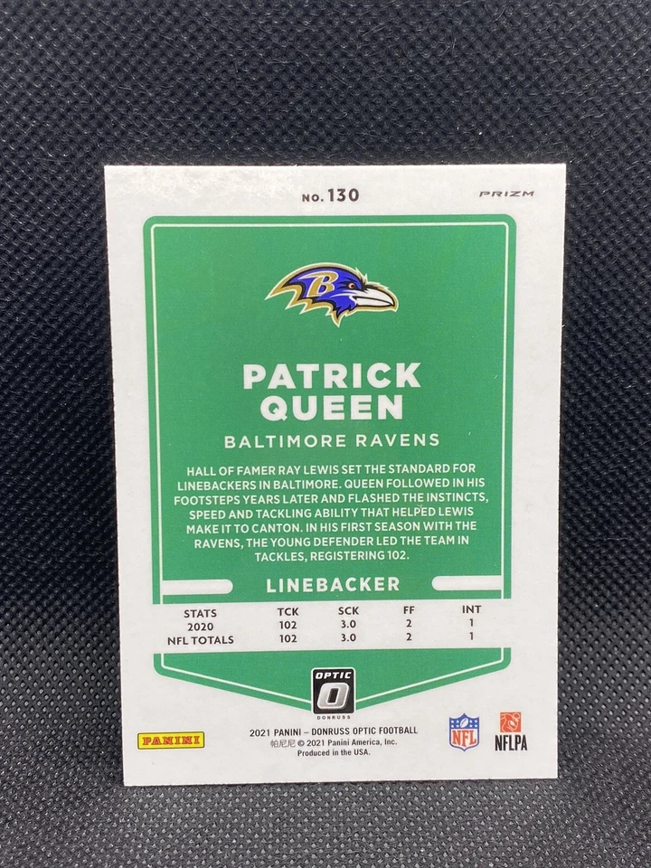 2021 Donruss Optic Football STARS Emoji #130 PATRICK QUEEN SP Prizm RARE 🔥 - Image 2 of 2
