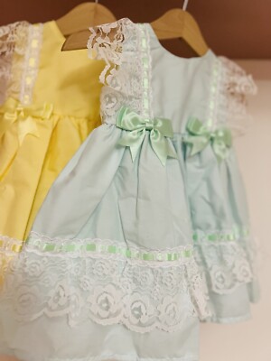 Beautiful Broderie Anglaise sweet baby dress 6-12M Handmade
