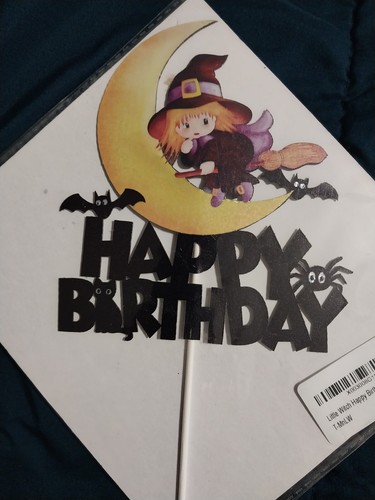 Little Witch Happy Birthday Cake Topper - Picture 5 of 5