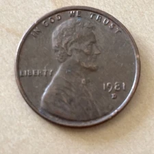 1981 D Penny Error Variety Lincoln Memorial D/D Filled “D” Actual Coin Tk1848*