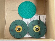 3 new Standard Abrasives 2" 120 Grit 2-Ply Quick Change TSM Sanding Discs 528428