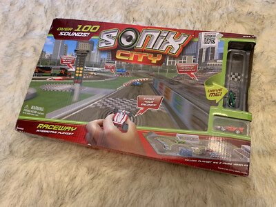 NEW NIB Sonix City Raceway Micro Car Interactive Playset with 100 Sounds 95003