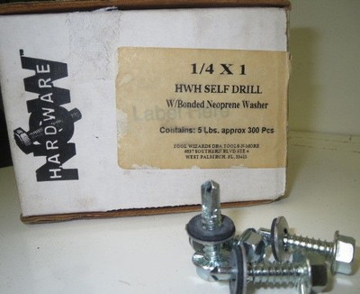 1/4 X 1, HWH SELF DRILL W/BONDED NEOPRENE WASHER, 300 PCS  (LL2566)