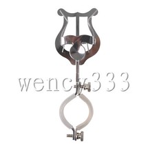 Silver Clamp On Holder Marching Lyre for Clarinet Instrument 1.46 Inch Clip Wide