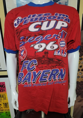 VTG 1996 FC Bayern Munich Soccer UEFA Cup Champions T Shirt XL