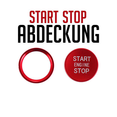 Start Stop Ring mit Druckknopf in Farbe Rot passend für Audi A4 A5 A6 A7 Q3 Q5