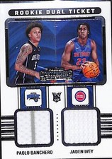 2022-23 Panini RT2-PJI Paolo Banchero/Jaden Ivey Rookie Ticket Dual Swatches