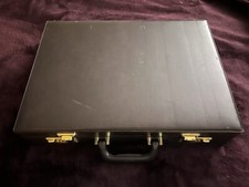 Vintage Brown Leather Combo Lock Briefcase