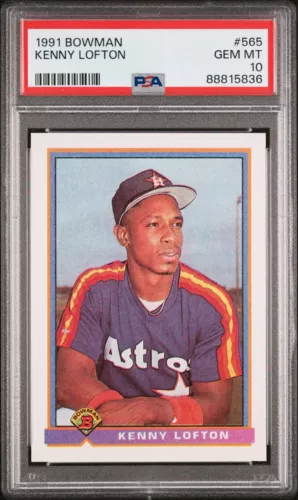 1991 Bowman #565 Kenny Lofton Rookie PSA 10 GEM MT Astros, Indians Free Shipping