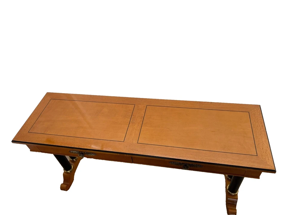 Sofá mesa consola Thomasville Biedermeier vintage raro dos cajones patas de columna Foto 2 de 4