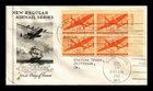 US COVER AIR MAIL 50C FIRST DAY ISSUE SCOTT C31 PLATE BLOCK HAND CANCEL ARTCRAFT