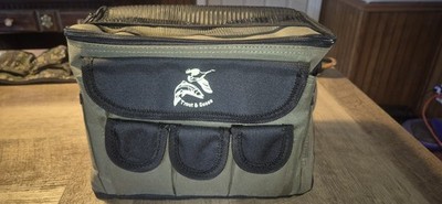 Trout And Goose Tackle Box Bag Green Fishing Hunting Ammo With Strap
