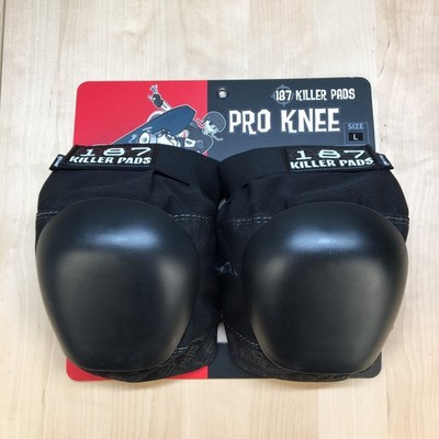 187 Killer Pads Pro Knee Pads Size Large L Black Vert Skating Skateboard Roller