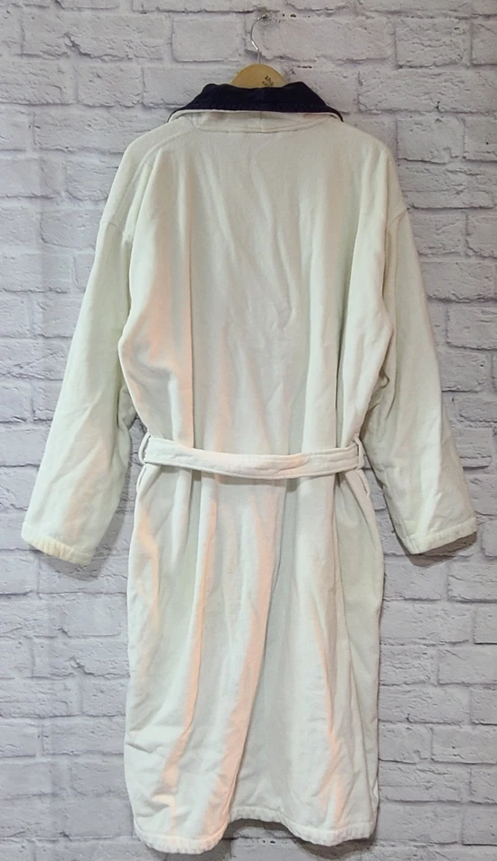 Bata de baño Polo Ralph Lauren para hombre talla única azul marino blanco terrycloth con cinturón Foto 4 de 4