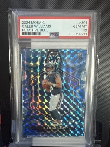 2024 Panini Mosaic - Rookies Caleb Williams #301 Reactive Blue Mosaic Prizm (RC)