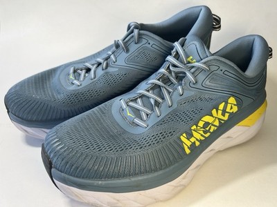 Hoka One One Bondi 7 Running Sneaker Men 11.5 Provincial Blue Citrus NWOB