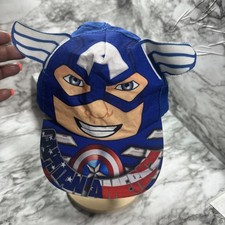 Captain America Kid Blue Hat with Ears and Full Face Adjustable