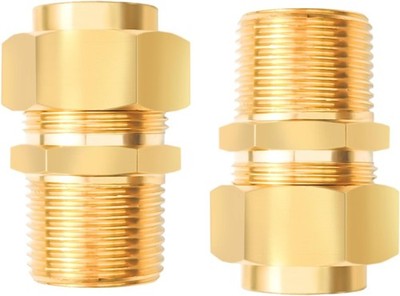1/2'' NPT Brass Pipe Fittings Male Threaded Hex Nipple Brass Tone NPT Male Thread