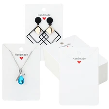100 Pcs Earring Display Cards Paper Necklace Jewelry Cards for Selling Retail