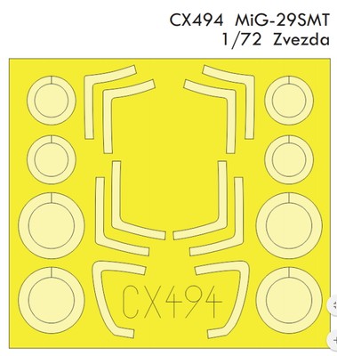 Eduard Models 1/72 Russian Mikoyan MiG-29 SMT Masks for Zvezda #7309