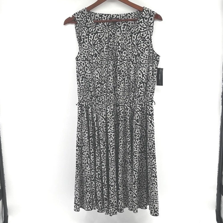 alfani black and white dress Beautiful Alfani black and white print zip front