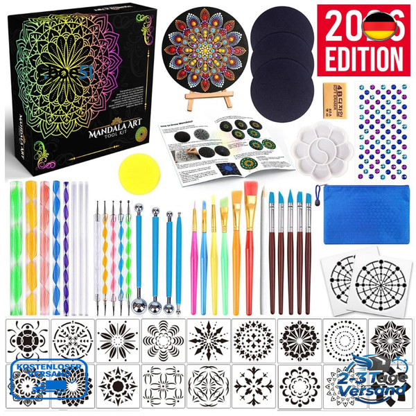 Mandala Dotting Tools Set Steine Bemalen Set Rock Painting Kit Punktierwerkzeug-image