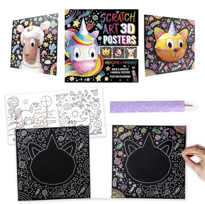 Scratch Art 3D Posters: Unicorn & Friends by Igloo Books Ltd (Paperback Book)