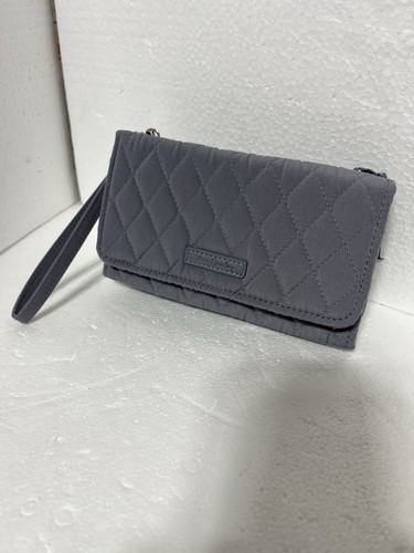 NWOT Vera Bradley RFID Smartphone Wristlet Carbon Gray 26325-158